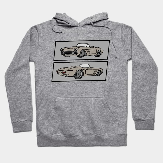 hand drawn classic car illustration Hoodie by fokaction